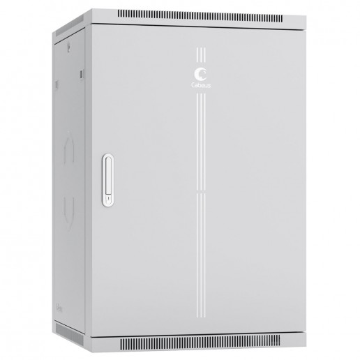 Cabeus SH-05F-18U60/35m Шкаф телекоммуникационный настенный 19" 18U 600x350x901mm (ШхГхВ) дверь металл, цвет серый (RAL 7035)