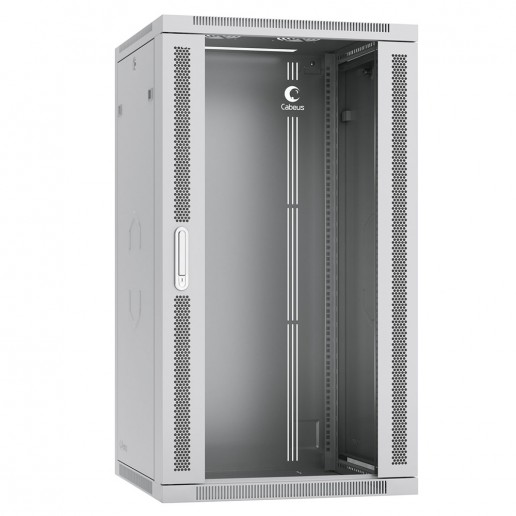 Cabeus SH-05F-22U60/45-R Шкаф телекоммуникационный настенный разобранный 19" 22U 600x450x1082mm (ШхГхВ) дверь стекло, цвет серый (RAL 7035)