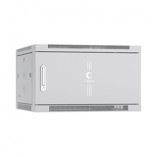 Cabeus SH-05F-6U60/45m Шкаф телекоммуникационный настенный 19" 6U 600x450x368mm (ШхГхВ) дверь металл, цвет серый (RAL 7035)