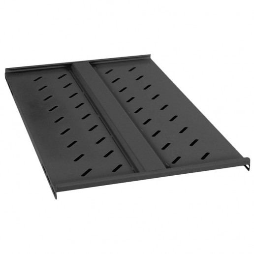 Cabeus SH-J018-FC-800m-100KG-BK Полка 19" перфорированная глубиной 600 мм для напольных шкафов с глубиной 800 мм, усиленная до 100кг, цвет черный (RAL 9004)