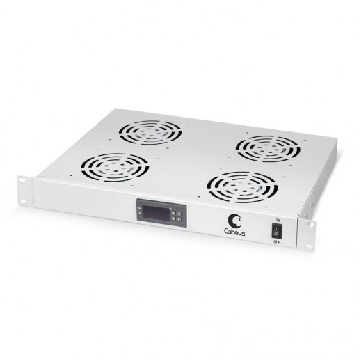 Cabeus JG03t Модуль вентиляторный 19", 4 вентилятора, с цифровым термодатчиком