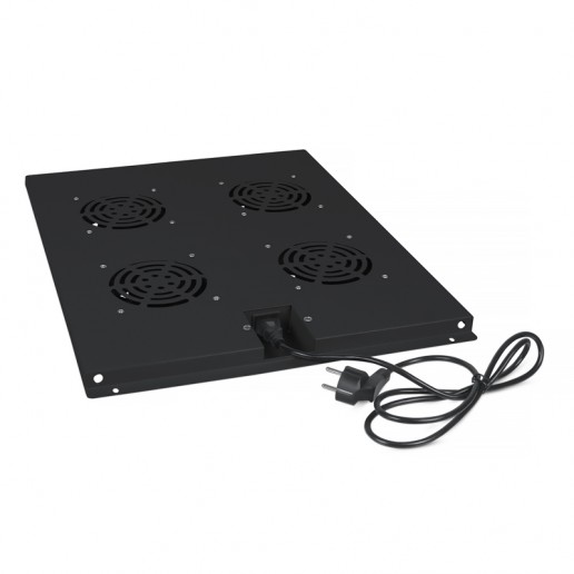 Cabeus TRAY-80-BK Модуль вентиляторный с 4-я вентиляторами для установки в напольные шкафы серии SH-05C, ND-05C глубиной 800мм, цвет черный (RAL 9004)