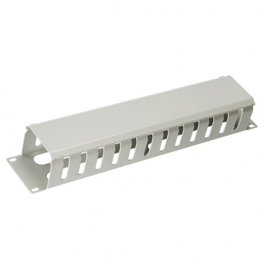 Cabeus JB07-2U-GY Кабельный органайзер 19" 2U с крышкой, металлический, цвет серый (RAL7035)