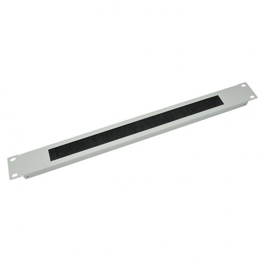 Cabeus SH-J004A-GY Кабельный органайзер горизонтальный 19" 1U, с щеточным вводом, металлический, цвет серый (RAL7035)