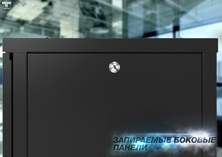 ТЕЛКОМ TL-9.6.4-M.9005МА Шкаф настенный 9U 600x450x490мм (ШхГхВ) телекоммуникационный 19", дверь металлическая, цвет черный (RAL9005МА) (4 места)