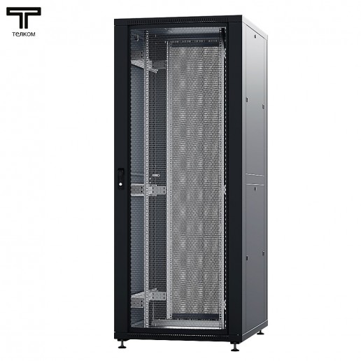 ТЕЛКОМ ТСМ-47.8.8-ПП.9005М Шкаф напольный 47U 800x800х2209мм (ШхГхВ) телекоммуникационный 19", передняя дверь перфорированная - задняя дверь перфорированная, цвет черный (RAL9005М) (5 мест)