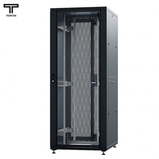 ТЕЛКОМ ТСМ-42.8.8-П2П.9005М Шкаф напольный 42U 800x800х1987мм (ШхГхВ) телекоммуникационный 19", передняя дверь перфорированная - задняя дверь перфорированная распашная 2-х створчатая, цвет черный (RAL9005М) (5 мест)