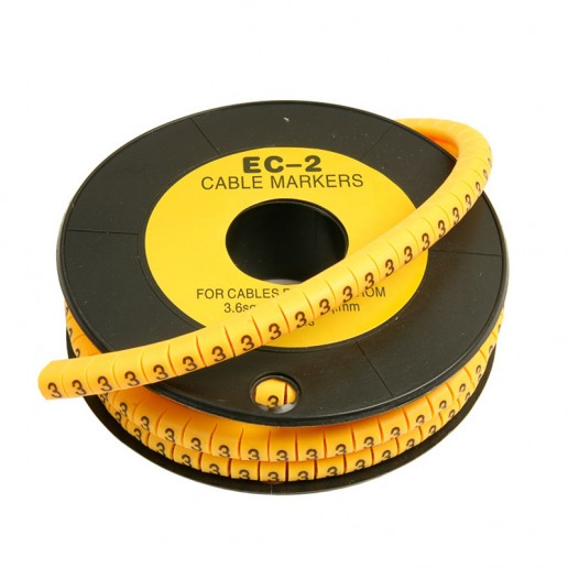 Cabeus EC-2-3 Маркер для кабеля д.7.4мм, цифра 3