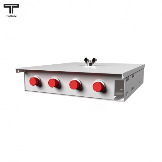 ТЕЛКОМ КНп-4-FC/UPC-50/125 Кросс оптический настенный на 4 порта FC 50/125мкм предсобранный (пигтейл FC 50/125-4шт, розетка FC-4шт, ложемент, КДЗС-4шт)