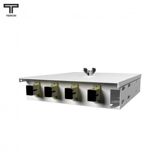 ТЕЛКОМ КНп-4-SC/UPC-ОМ4-50/125 Кросс оптический настенный на 4 порта SC 50/125мкм (ОМ4) предсобранный (пигтейл SC 50/125 (ОМ4)-4шт, розетка SC-4шт, ложемент, КДЗС-4шт)