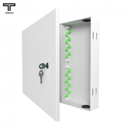 ТЕЛКОМ КНп-16-FC/APC-9/125 Кросс оптический настенный на 16 портов FC/APC 9/125мкм предсобранный (пигтейл FC/APC 9/125-16шт, розетка FC-16шт, планки FC/ST, сплайс кассета с крышкой-1шт, КДЗС-16шт)