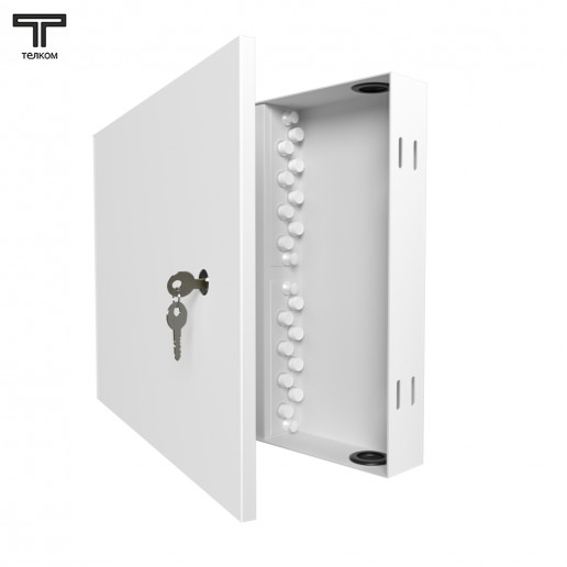 ТЕЛКОМ КНп-16-FC/UPC-9/125 Кросс оптический настенный на 16 портов FC/UPC 9/125мкм предсобранный (пигтейл FC/UPC 9/125-16шт, розетка FC-16шт, планки FC/ST, сплайс кассета с крышкой-1шт, КДЗС-16шт)