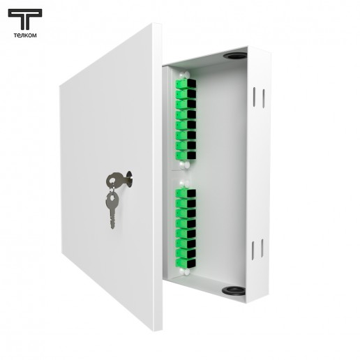 ТЕЛКОМ КНп-16-SC/APC-9/125 Кросс оптический настенный на 16 портов SC/APC 9/125мкм предсобранный (пигтейл SC/APC 9/125-16шт, розетка SC-16шт, планки SC/DLC, сплайс кассета с крышкой-1шт, КДЗС-16шт)