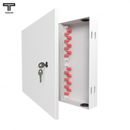 ТЕЛКОМ КНп-16-ST/UPC-ОМ4-50/125 Кросс оптический настенный на 16 портов ST 50/125мкм (ОМ4) предсобранный (пигтейл ST 50/125 (ОМ4)-16шт, розетка ST-16шт, планки FC/ST, сплайс кассета с крышкой-1шт, КДЗС-16шт)