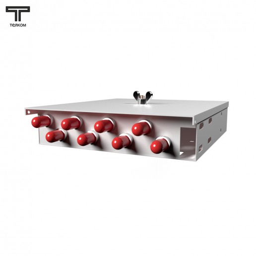 ТЕЛКОМ КНп-8-ST/UPC-50/125 Кросс оптический настенный на 8 портов ST 50/125мкм предсобранный (пигтейл ST 50/125-8шт, розетка FC-8шт, ложемент, КДЗС-8шт)
