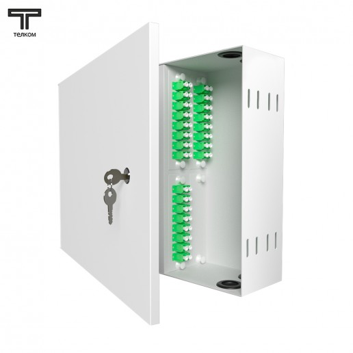 ТЕЛКОМ КНп-24-DLC/APC-9/125 Кросс оптический настенный на 24 порта LC/APC duplex 9/125мкм предсобранный (пигтейл LC/APC 9/125-48шт, розетка DLC-24шт, планки SC/DLC, сплайс кассета-2шт, крышка для сплайс кассеты-1шт, КДЗС-48шт)