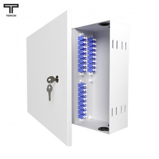 ТЕЛКОМ КНп-24-DLC/UPC-9/125 Кросс оптический настенный на 24 порта LC/UPC duplex 9/125мкм предсобранный (пигтейл LC/UPC 9/125-48шт, розетка DLC-24шт, планки SC/DLC, сплайс кассета-2шт, крышка для сплайс кассеты-1шт, КДЗС-48шт)