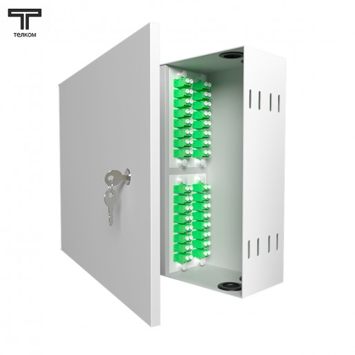 ТЕЛКОМ КНп-32-DLC/APC-9/125 Кросс оптический настенный на 32 порта LC/APC duplex 9/125мкм предсобранный (пигтейл LC/APC 9/125-64шт, розетка DLC-32шт, планки SC/DLC, сплайс кассета-2шт, КДЗС-64шт)