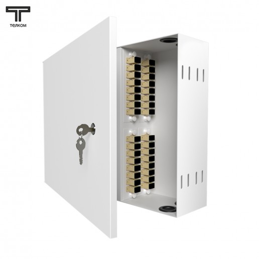 ТЕЛКОМ КНп-32-SC/UPC-62,5/125 Кросс оптический настенный на 32 порта SC 62,5/125мкм предсобранный (пигтейл SC 62,5/125-32шт, розетка SC-32шт, планки SC/DLC, сплайс кассета-1шт, КДЗС-32шт)