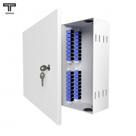 ТЕЛКОМ КНп-32-SC/UPC-9/125 Кросс оптический настенный на 32 порта SC/UPC 9/125мкм предсобранный (пигтейл SC/UPC 9/125-32шт, розетка SC-32шт, планки SC/DLC, сплайс кассета-1шт, КДЗС-32шт)