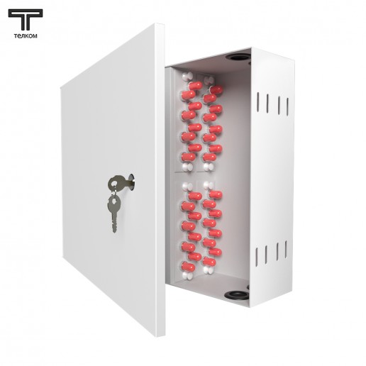 ТЕЛКОМ КНп-32-ST/UPC-62,5/125 Кросс оптический настенный на 32 порта ST 62,5/125мкм предсобранный (пигтейл ST 62,5/125-32шт, розетка ST-32шт, планки FC/ST, сплайс кассета-1шт, КДЗС-32шт)