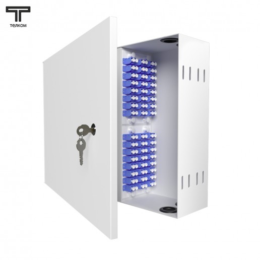 ТЕЛКОМ КНп-48-DLC/UPC-9/125 Кросс оптический настенный на 48 портов LC/UPC duplex 9/125мкм предсобранный (пигтейл LC/UPC 9/125-96шт, розетка DLC-48шт, сплайс кассета-3шт, крышка для сплайс кассеты-1шт, КДЗС-96шт)