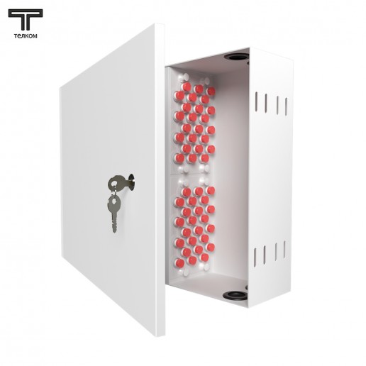 ТЕЛКОМ КНп-48-FC/UPC-50/125 Кросс оптический настенный на 48 портов FC 50/125мкм предсобранный (пигтейл FC 50/125-48шт, розетка FC-48шт, планки FC/ST, сплайс кассета-2шт, крышка для сплайс кассеты-1шт, КДЗС-48шт)