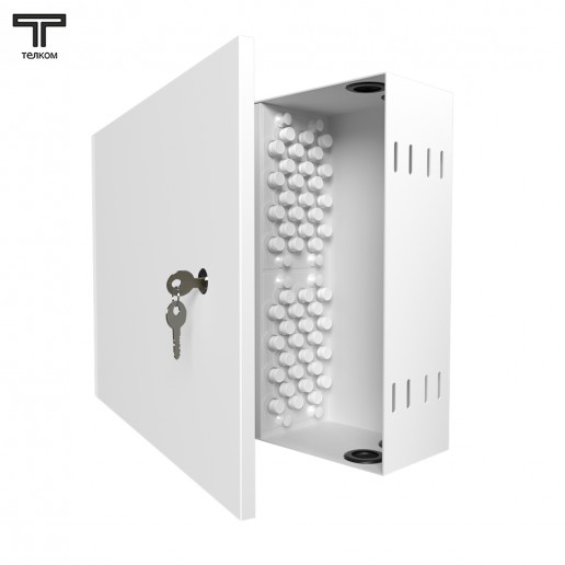 ТЕЛКОМ КНп-48-FC/UPC-9/125 Кросс оптический настенный на 48 портов FC/UPC 9/125мкм предсобранный (пигтейл FC/UPC 9/125-48шт, розетка FC-48шт, планки FC/ST, сплайс кассета-2шт, крышка для сплайс кассеты-1шт, КДЗС-48шт)