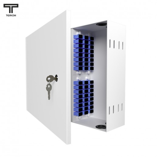 ТЕЛКОМ КНп-48-SC/UPC-9/125 Кросс оптический настенный на 48 портов SC/UPC 9/125мкм предсобранный (пигтейл SC/UPC 9/125-48шт, розетка SC-48шт, планки SC/DLC, сплайс кассета-2шт, крышка для сплайс кассеты-1шт, КДЗС-48шт)