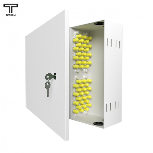 ТЕЛКОМ КНп-48-ST/UPC-9/125 Кросс оптический настенный на 48 портов ST/UPC 9/125мкм предсобранный (пигтейл ST/UPC 9/125-48шт, розетка ST-48шт, планки FC/ST, сплайс кассета-2шт, крышка для сплайс кассеты-1шт, КДЗС-48шт)