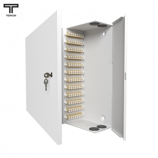 ТЕЛКОМ КНп-96-DLC/UPC-62,5/125 Кросс оптический настенный на 96 портов DLC 62,5/125мкм предсобранный (пигтейл LC 62,5/125-192шт, розетка DLC-96шт, планки LC/DLC, сплайс кассета-6шт, крышка для сплайс кассеты-1шт, КДЗС-192шт)