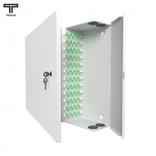 ТЕЛКОМ КНп-96-FC/APC-9/125 Кросс оптический настенный на 96 портов FC/APC 9/125мкм предсобранный (пигтейл FC/APC 9/125-96шт, розетка FC-96шт, планки FC/ST, сплайс кассета-3шт, крышка для сплайс кассеты-1шт, КДЗС-96шт)