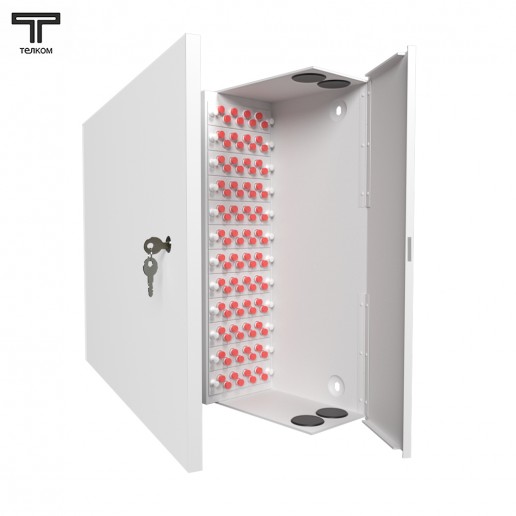 ТЕЛКОМ КНп-96-FC/UPC-50/125 Кросс оптический настенный на 96 портов FC 50/125мкм предсобранный (пигтейл FC 50/125-96шт, розетка FC-96шт, планки FC/ST, сплайс кассета-3шт, крышка для сплайс кассеты-1шт, КДЗС-96шт)