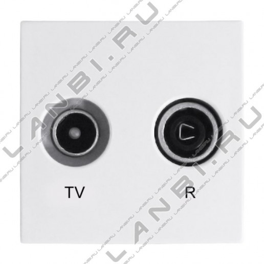 Efapel 45554 SBR Оконечная TV-радио розетка (45х45мм), белая