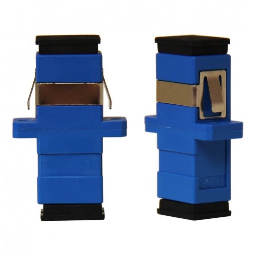 ТЕЛКОМ AD-SC/SM-BL Оптическая розетка (адаптер) simplex SC/SM (для одномодового кабеля 9/125), корпус синий