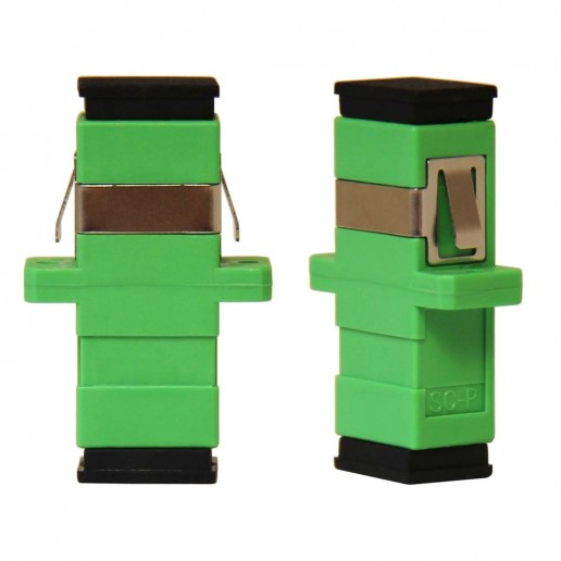 ТЕЛКОМ AD-SC/APC-GN Оптическая розетка (адаптер) simplex SC/APC (для одномодового кабеля 9/125), корпус зелёный