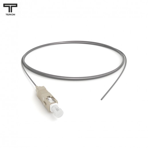 ТЕЛКОМ ШОС-0.9-PT-SС/U-MM62,5-1.5м-LSZH Пигтейл оптический pt SC/UPC 62,5/125 OM1 многомодовый MM (0.9мм) LSZH, 1,5м