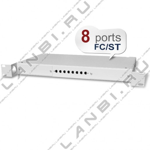 ТЕЛКОМ КС-24-1U-19-FC/ST Кросс оптический 19" стоечный на 24 порта FC/ST (сплайс кассета с крышкой - 1шт, сменные планки на 8 FC/ST - 3шт, без пигтейлов и проходных адаптеров, без КДЗС)