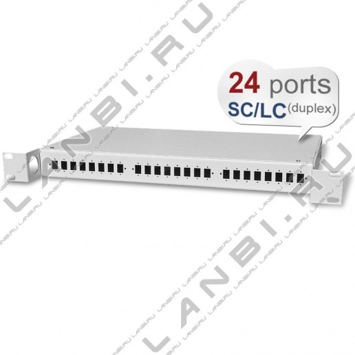 ТЕЛКОМ КС-24-1U-19-SC Кросс оптический 19" стоечный на 24 порта SC (сплайс кассета с крышкой - 1шт, сменные планки на 8 SC/DLC - 3шт, без пигтейлов и проходных адаптеров, без КДЗС)