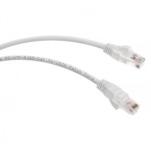 Cabeus PC-UTP-RJ45-Cat.5e-1m-WH-LSZH Патч-корд U/UTP, категория 5е, 2xRJ45/8p8c, неэкранированный, белый, LSZH, 1м