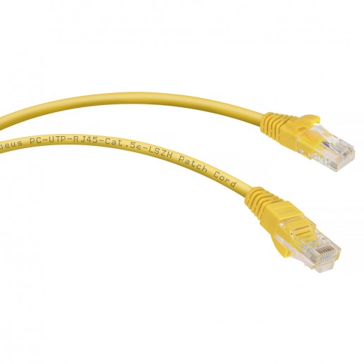 Cabeus PC-UTP-RJ45-Cat.5e-0.15m-YL-LSZH Патч-корд U/UTP, категория 5е, 2xRJ45/8p8c, неэкранированный, желтый, LSZH, 0.15м