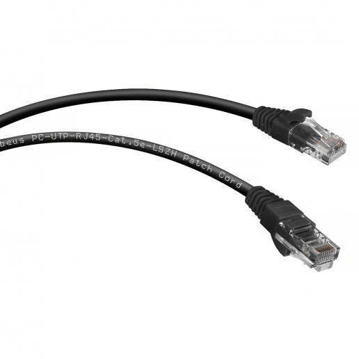 Cabeus PC-UTP-RJ45-Cat.5e-0.15m-BK-LSZH Патч-корд U/UTP, категория 5е, 2xRJ45/8p8c, неэкранированный, черный, LSZH, 0.15м