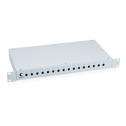 Cabeus FO-19-16ST Кросс бокс оптический 19" на 16 ST(FC) со сплайс-кассетой и КДЗС (без пигтейлов и проходных адаптеров)