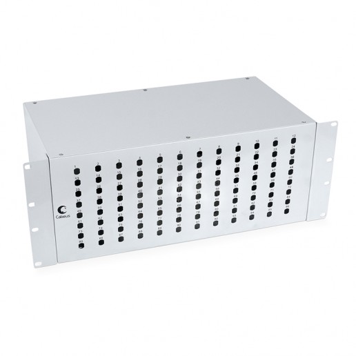 Cabeus FO-19-96ST Кросс бокс оптический 19" на 96 ST(FC) со сплайс-кассетой и КДЗС (без пигтейлов и проходных адаптеров)