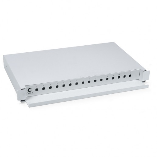 Cabeus ODF-19-16-ST Кросс бокс оптический 19" на 16 ST(FC) со сплайс-кассетой, выдвижной (без пигтейлов и проходных адаптеров)