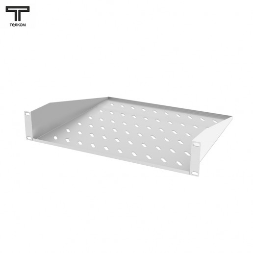 ТЕЛКОМ ПКЛ.19.2.400.7035Ш Полка консольная 19” с передним креплением 2U (Глубина=400мм), для шкафов с глубиной 600мм, 800мм, 1000мм, цвет серый (RAL7035Ш)