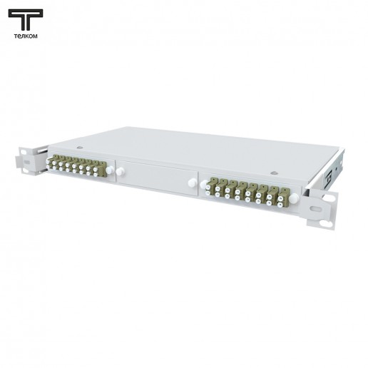 ТЕЛКОМ КСВп-19-1U-16-DLC/UPC-62.5/125 Кросс оптический 19" выдвижной 1U на 16 портов DLC 62,5/125мкм предсобранный (пигтейл LC 62.5/125-32шт, розетка DLC-16шт, сплайс кассета с крышкой-1шт, КДЗС-32шт)