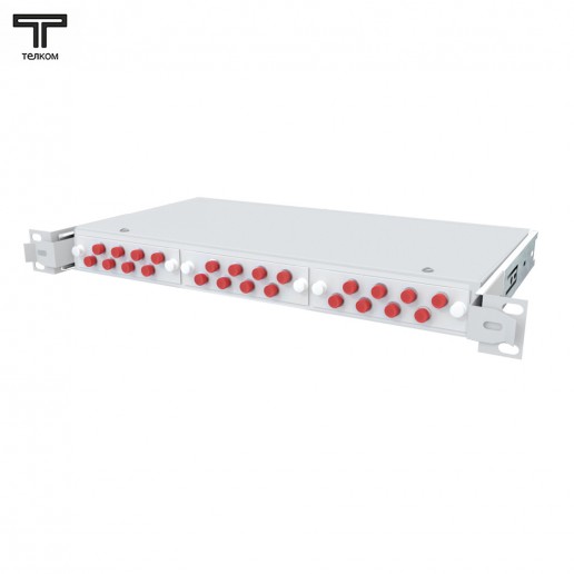 ТЕЛКОМ КСВп-19-1U-24-FC/UPC-OM3-50/125 Кросс оптический 19" выдвижной 1U на 24 портов FC 50/125мкм (OM3) предсобранный (пигтейл FC 50/125 (OM3)-24шт, розетка FC-24шт, сплайс кассета с крышкой-1шт, КДЗС-24шт)