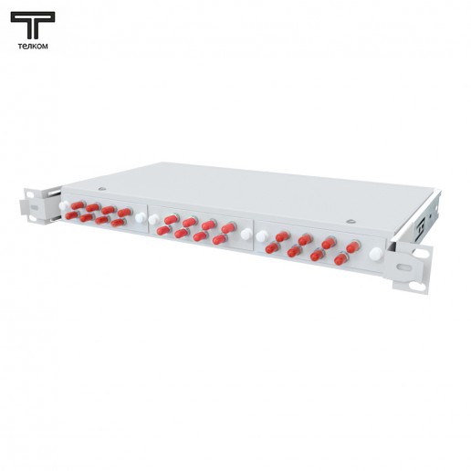 ТЕЛКОМ КСВп-19-1U-24-ST/UPC-OM4-50/125 Кросс оптический 19" выдвижной 1U на 24 портов ST 50/125мкм (OM4) предсобранный (пигтейл ST 50/125 (OM4)-24шт, розетка ST-24шт, сплайс кассета с крышкой-1шт, КДЗС-24шт)