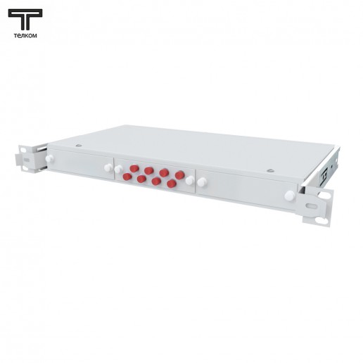 ТЕЛКОМ КСВп-19-1U-8-FC/UPC-62.5/125 Кросс оптический 19" выдвижной 1U на 8 портов FC 62,5/125мкм предсобранный (пигтейл FC 62.5/125-8шт, розетка FC-8шт, сплайс кассета с крышкой-1шт, КДЗС-8шт)